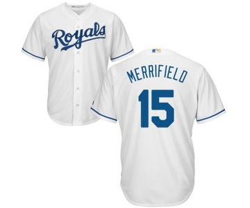 Kansas City Royals 15 Whit Merrifield White New Cool Base Stitched Baseball Jersey