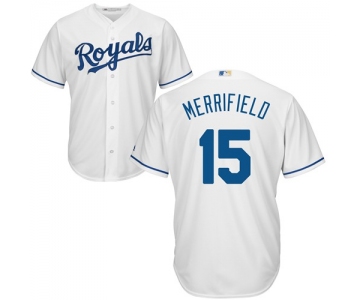 Royals #15 Whit Merrifield White Cool Base Stitched Youth Baseball Jersey
