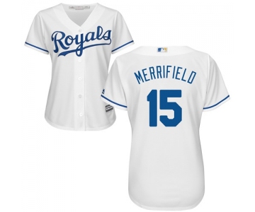 Royals #15 Whit Merrifield White Home Women's Stitched Baseball Jersey