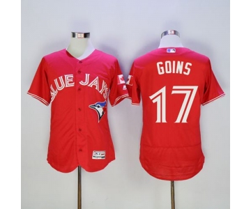 Blue Jays #17 Ryan Goins Red Flexbase Authentic Collection Canada Day Stitched MLB Jersey
