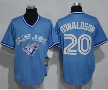 Blue Jays #20 Josh Donaldson Light Blue Cooperstown Throwback Stitched MLB Jersey