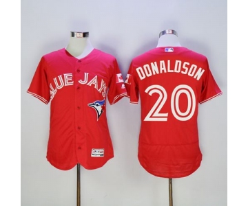 Blue Jays #20 Josh Donaldson Red Flexbase Authentic Collection Canada Day Stitched MLB Jersey