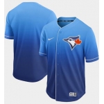 Blue Jays Blank Royal Fade Authentic Stitched Baseball Jersey