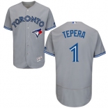 Men's Toronto Blue Jays #1 Andy Burns Gray Road 2016 Flexbase Majestic Baseball Jersey