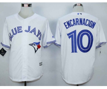 Men's Toronto Blue Jays #10 Edwin Encarnacion White New Cool Base Jersey