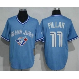 Men's Toronto Blue Jays #11 Kevin Pillar Light Blue Pullover Majestic Cool Base Cooperstown Collection Jersey