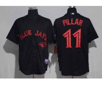 Men's Toronto Blue Jays #11 Kevin Pillar Lights Out Black Fashion Stitched MLB Majestic Cool Base Jersey