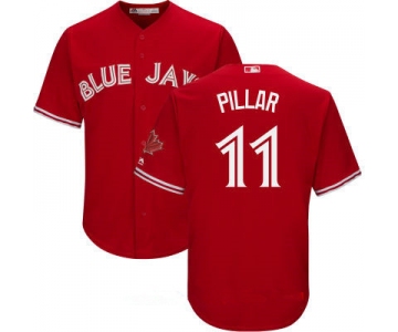 Men's Toronto Blue Jays #11 Kevin Pillar Red Stitched MLB 2017 Majestic Cool Base Jersey