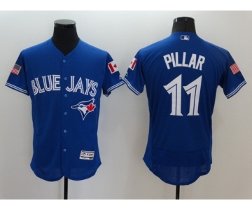 Men's Toronto Blue Jays #11 Kevin Pillar Royal Blue Fashion Stars & Stripes 2016 Flexbase Majestic Jersey