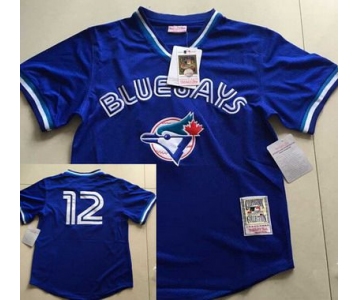 Men's Toronto Blue Jays #12 Roberto Alomar Mesh BP 1993 Royal Blue Throwback Jersey