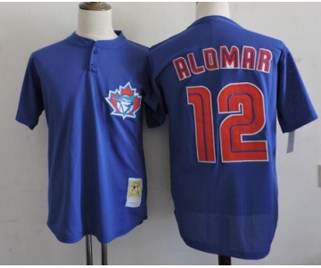 Men's Toronto Blue Jays #12 Roberto Alomar Mitchell & Ness 1997 Royal Blue Cooperstown Mesh Batting Practice Jersey