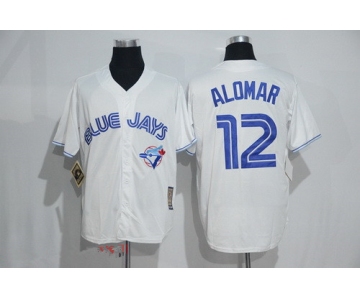 Men's Toronto Blue Jays #12 Roberto Alomar White Majestic Cool Base Cooperstown Collection Player Jersey