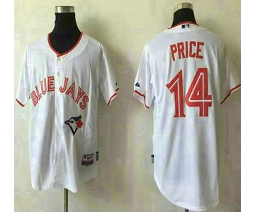 Men's Toronto Blue Jays #14 David Price 2015 Canada Day Home White MLB Cool Base Jersey