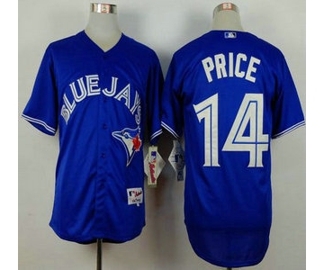 Men's Toronto Blue Jays #14 David Price Alternate Blue MLB Majestic Jersey