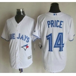 Men's Toronto Blue Jays #14 David Price Home White 2015 MLB Cool Base Jersey