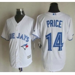 Men's Toronto Blue Jays #14 David Price Home White 2015 MLB Cool Base Jersey