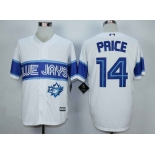 Men's Toronto Blue Jays #14 David Price White New Cool Base Jersey