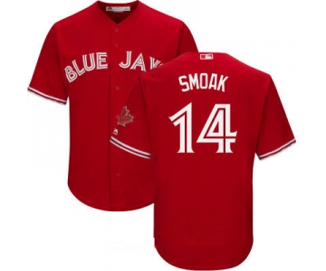 Men's Toronto Blue Jays #14 Justin Smoak Red Stitched MLB 2017 Majestic Cool Base Jersey