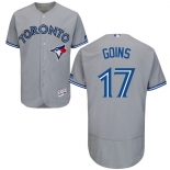 Men's Toronto Blue Jays #17 Ryan Goins Gray Road 2016 Flexbase Majestic Baseball Jersey