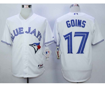 Men's Toronto Blue Jays #17 Ryan Goins White Cool Base Jersey