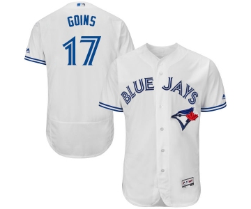 Men's Toronto Blue Jays #17 Ryan Goins White Home 2016 Flexbase Majestic Baseball Jersey