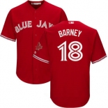 Men's Toronto Blue Jays #18 Darwin Barney Red Stitched MLB 2017 Majestic Cool Base Jersey