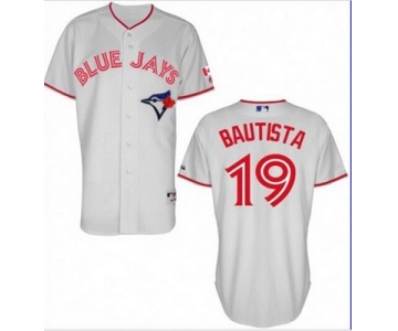 Men's Toronto Blue Jays #19 Jose Bautista 2015 Canada Day White Jersey