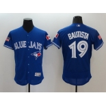 Men's Toronto Blue Jays #19 Jose Bautista Royal Blue Fashion Stars & Stripes 2016 Flexbase Majestic Jersey