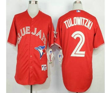 Men's Toronto Blue Jays #2 Troy Tulowitzki Red Jersey