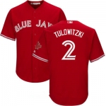 Men's Toronto Blue Jays #2 Troy Tulowitzki Red Stitched MLB 2017 Majestic Cool Base Jersey