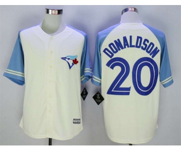 Men's Toronto Blue Jays #20 Josh Donaldson Cream New Cool Base Jersey