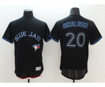 Men's Toronto Blue Jays #20 Josh Donaldson Lights Out Black Fashion 2016 Flex Base Majestic Stitched MLB Jersey