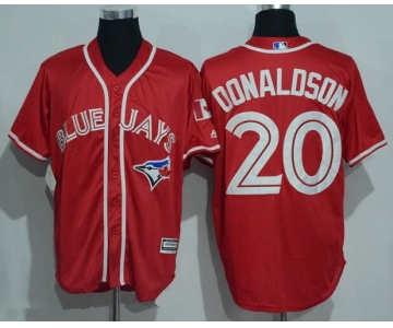 Men's Toronto Blue Jays #20 Josh Donaldson Red Stitched MLB 2016 Canada Day Majestic Cool Base Jersey