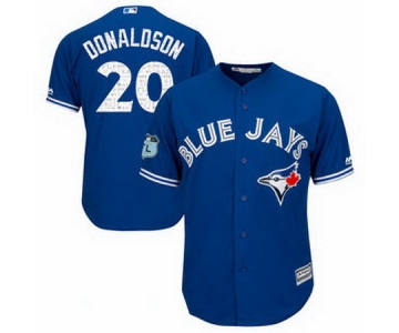 Men's Toronto Blue Jays #20 Josh Donaldson Royal Blue 2017 Spring Training Stitched MLB Majestic Cool Base Jersey