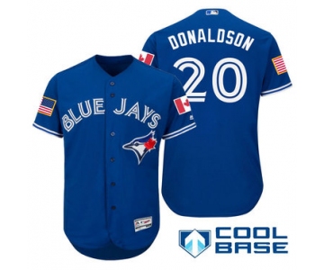 Men's Toronto Blue Jays #20 Josh Donaldson Royal Blue Stars & Stripes Fashion Independence Day Stitched MLB Majestic Cool Base Jersey