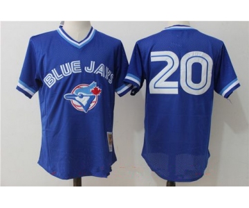 Men's Toronto Blue Jays #20 Josh Donaldson Royal Blue Throwback Mesh Batting Practice Stitched MLB Mitchell & Ness Jersey