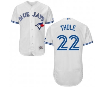 Men's Toronto Blue Jays #22 Josh Thole White Home 2016 Flexbase Majestic Baseball Jersey