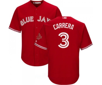 Men's Toronto Blue Jays #3 Ezequiel Carrera Red Stitched MLB 2017 Majestic Cool Base Jersey