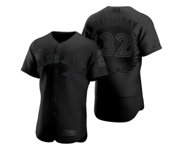 Men's Toronto Blue Jays #32 Roy Halladay Black Nike Flexbase Fashion Jersey