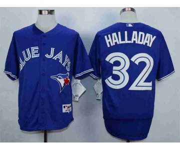 Men's Toronto Blue Jays #32 Roy Halladay Blue Cool Base Jersey