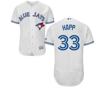 Men's Toronto Blue Jays #33 J. A. Happ White Home 2016 Flexbase Majestic Baseball Jersey