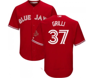Men's Toronto Blue Jays #37 Jason Grilli Red Stitched MLB 2017 Majestic Cool Base Jersey