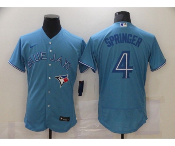 Men's Toronto Blue Jays #4 George Springer Blue Stitched MLB Flex Base Nike Jersey