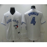 Men's Toronto Blue Jays #4 George Springer White Stitched MLB Cool Base Nike Jersey