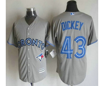 Men's Toronto Blue Jays #43 R.A. Dickey Away Gray 2015 MLB Cool Base Jersey