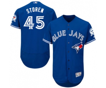 Men's Toronto Blue Jays #45 Drew Storen Royal Blue 2016 Flexbase Majestic Baseball Jersey