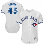 Men's Toronto Blue Jays #45 Drew Storen White Home 2016 Flexbase Majestic Baseball Jersey