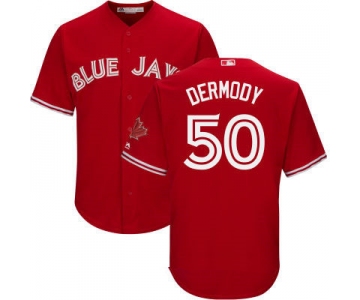 Men's Toronto Blue Jays #50 Matt Dermody Red Stitched MLB 2017 Majestic Cool Base Jersey