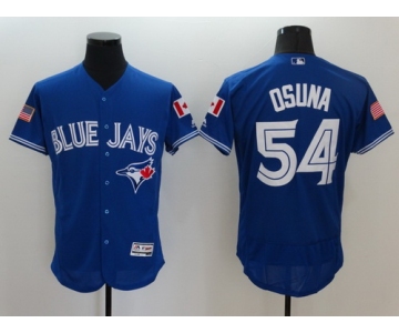 Men's Toronto Blue Jays #54 Roberto Osuna Royal Blue Fashion Stars & Stripes 2016 Flexbase Majestic Jersey
