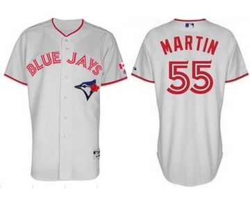 Men's Toronto Blue Jays #55 Russell Martin 2015 Canada Day White Jersey